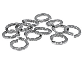 Stainless Steel Twisted Textured Jump Rings appx 12mm Size Appx 12 Pieces Total