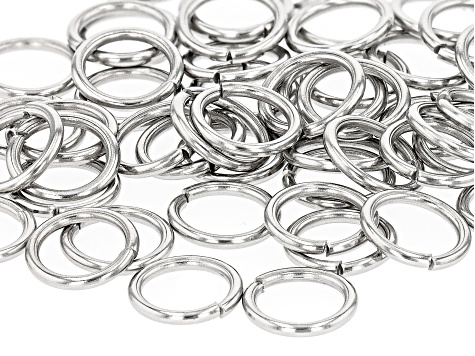 Stainless Steel Jump Rings appx 8mm Size Appx 60 Pieces Total - ALW043