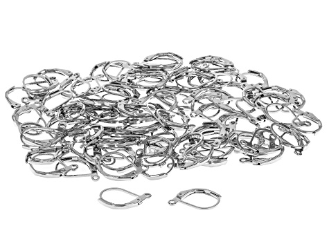 Leaver Back Ear Wire appx 13x10mm in Silver Tone appx 100 Pieces Total