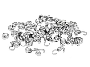 Stainless Steel Knot End Covers with Fold-Over Ring 60 Pieces Total