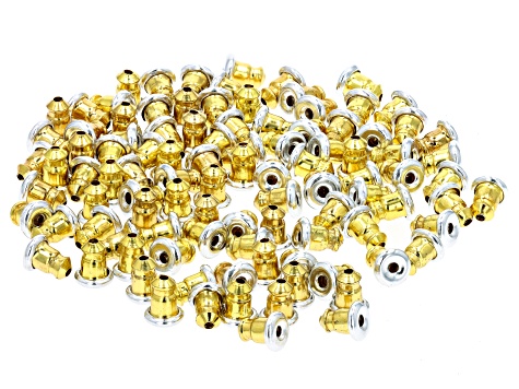 Bullet Earring Backs appx 5.5x4.5mm in Gold Tone 100 Pieces Total