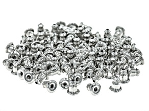 Bullet Earring Backs appx 5.5x4.5mm in Silver Tone 100 Pieces Total