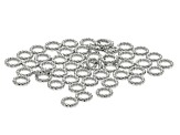 Twisted Rope Design Appx 5x1.25mm Spacer Beads in Silver Tone Appx 50 Pieces