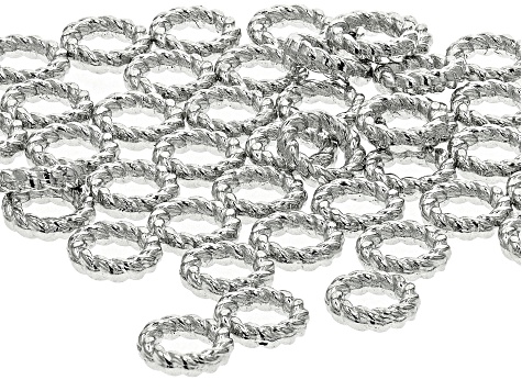 Twisted Rope Design Appx 5x1.25mm Spacer Beads in Silver Tone Appx 50 Pieces