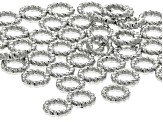 Twisted Rope Design Appx 5x1.25mm Spacer Beads in Silver Tone Appx 50 Pieces