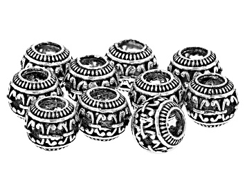 Picture of Antique Silver Tone Plated Spacer Bead appx 10mm 10 Beads Total