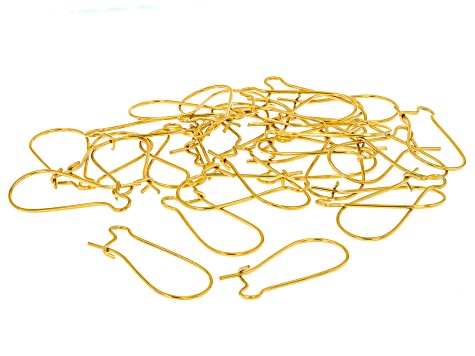 18k Gold over Stainless Steel Ear Wire Kidney with Open Loop and Hole appx 30 Pieces Total.