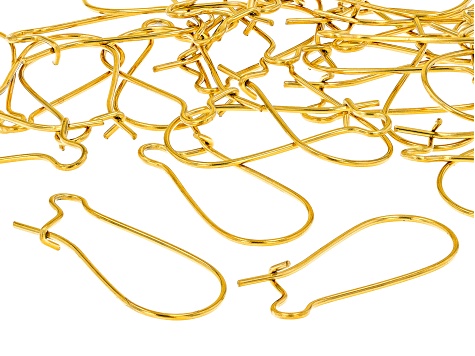 18k Gold over Stainless Steel Ear Wire Kidney with Open Loop and Hole appx 30 Pieces Total.