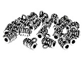 Antiqued Silver Tone Bail Beads appx 7x7mm appx 20 Pieces Total