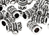 Antiqued Silver Tone Bail Bead appx 8x8mm with Large Hole appx 20 Pieces Total
