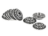 Antiqued Silver Tone Flower Texture Bead Caps appx 14.3x3.7x2.0mm 10 Pieces Total