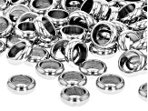 Stainless Steel Flat Round Large Hole Spacer Beads appx 100 Pieces Total