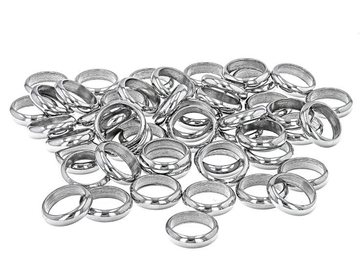Stainless Steel Flat Round Large Hole Spacer Beads appx 100 Pieces Total -  ALW113