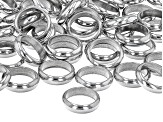 Stainless Steel Flat Round Large Hole Spacer Beads appx 50 Pieces Total