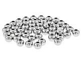 Stainless Steel appx 6mm Round Large Hole Spacer Beads 100 Pieces Total