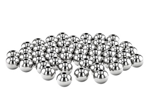 Stainless Steel appx 8mm Round Large Hole Spacer Beads 50 Pieces Total