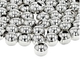Metal Round Smooth Spacer Bead Kit in Silver Tone appx 10mm Contains appx 100 Pieces Total