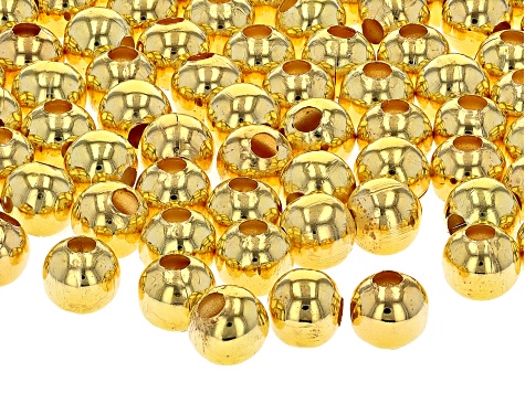 Metal Round Smooth Spacer Bead Kit in Gold Tone appx 8mm Contains appx 100 Pieces Total