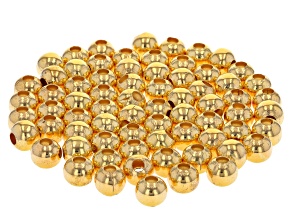 Metal Round Smooth Spacer Bead Kit in Gold Tone appx 10mm Contains appx 100 Pieces Total