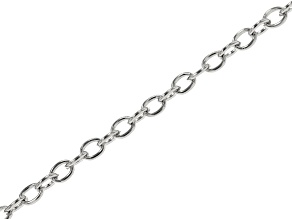 Silver Tone Unfinished Chain appx 6x5mm and appx 1M in Length