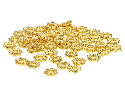 Gold Tone Rondelle Shape Spacer Bead Kit appx 5mm appx 50 Pieces Total