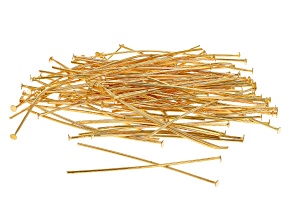 Flat Headpins in Gold Tone appx 50mm and appx 100 Pieces Total