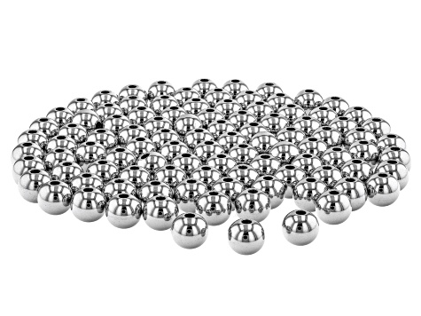 Stainless Steel appx 8mm Round Beads appx 100 Pieces Total
