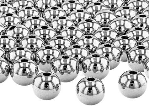 Stainless Steel appx 8mm Round Beads appx 100 Pieces Total
