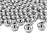 Stainless Steel appx 8mm Round Beads appx 100 Pieces Total