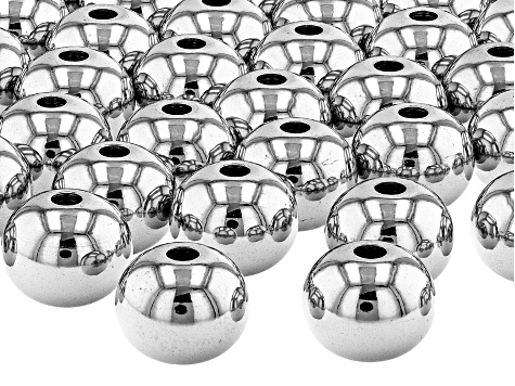 Stainless Steel appx 10mm Round Beads appx 50 Pieces Total