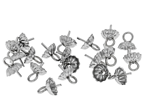 Stainless Steel Swirl Design Cup appx 6mm with Peg Findings appx 20 Pieces in Total