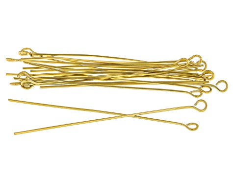 18k Gold Over Stainless Steel Eyepins appx 20 Pieces Total