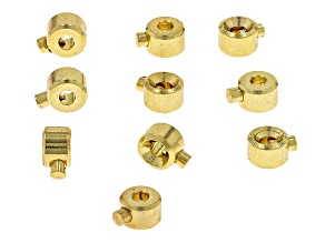 Easy Crimp Beads appx 3.2x2.5mm set of 10 in Gold Tone