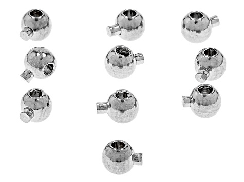 Easy Crimp Beads appx 3.5mm set of 10 in Silver Tone