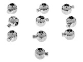 Easy Crimp Beads appx 3.5mm set of 10 in Silver Tone
