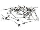 Stainless Steel appx 3.5-4mm Snap-In 4 Prong Earring Settings Set of 40