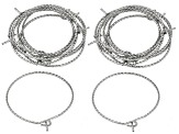 Stainless Steel appx 20-22mm Round Textured Hoop Ear Wire Set of 20