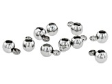 Stainless Steel Silicone Slider Bead with appx 1mm Jump Ring Set of 10