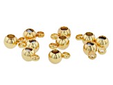 18k Gold over Stainless Steel Silicone Slider Bead with appx 1mm Jump Ring Set of 10