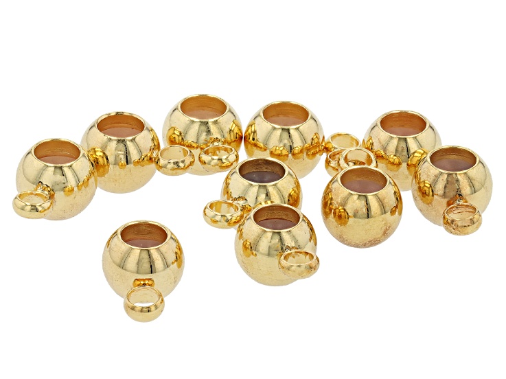Stainless Steel and 18k Gold Over Stainless Steel Double Ring Spacer Bead  appx 70 Pieces total - JMKIT1774 in 2023