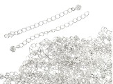 Extension Chain, 2 in (5.08 cm), Ball Drop, .925 Sterling Over Base Metal, Appx 144 Pieces