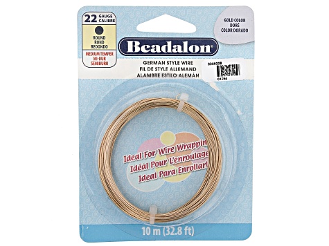 German Style Round Wire in Gold Tone 22 Gauge Appx .64mm in Diameter Appx 10m Total