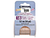 ColourCraft Round Wire in Rose Gold Tone 18 Gauge Appx 1mm in Diameter Appx 10 Yards Total