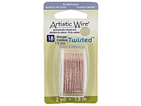 Twisted Artistic Wire in Rose Gold Tone 18 Gauge Appx 1mm in Diameter Appx 2 Yards Total