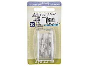 Twisted Artistic Wire in Tarnish Resistant Silver Tone 20 Gauge Appx 0.8mm in Diameter Appx 3 Yards