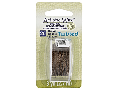 Twisted Artistic Wire in Antiqued Brass Tone 20G Appx 0.8mm Diameter Appx 3 Yards Total