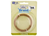 Artistic Wire Round Braid in Antiqued Brass Tone 12 Gauge Appx 2mm Diameter Appx 5' Total