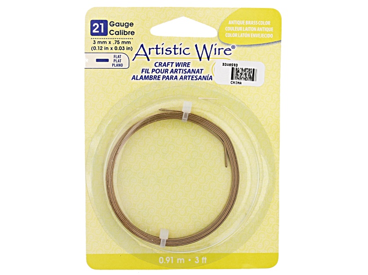 21 Gauge Copper Flat Artistic Wire 3mm (3ft)