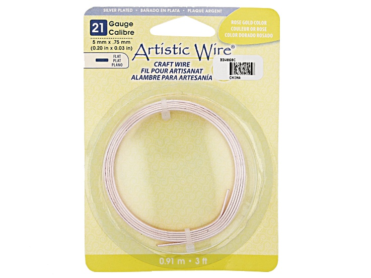 21 Gauge Copper Flat Artistic Wire 3mm (3ft)