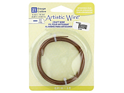 Artistic Flat Wire in Antiqued Brass Tone Appx 0.75x5mm in Diameter Appx 3'  Total - BDW060D